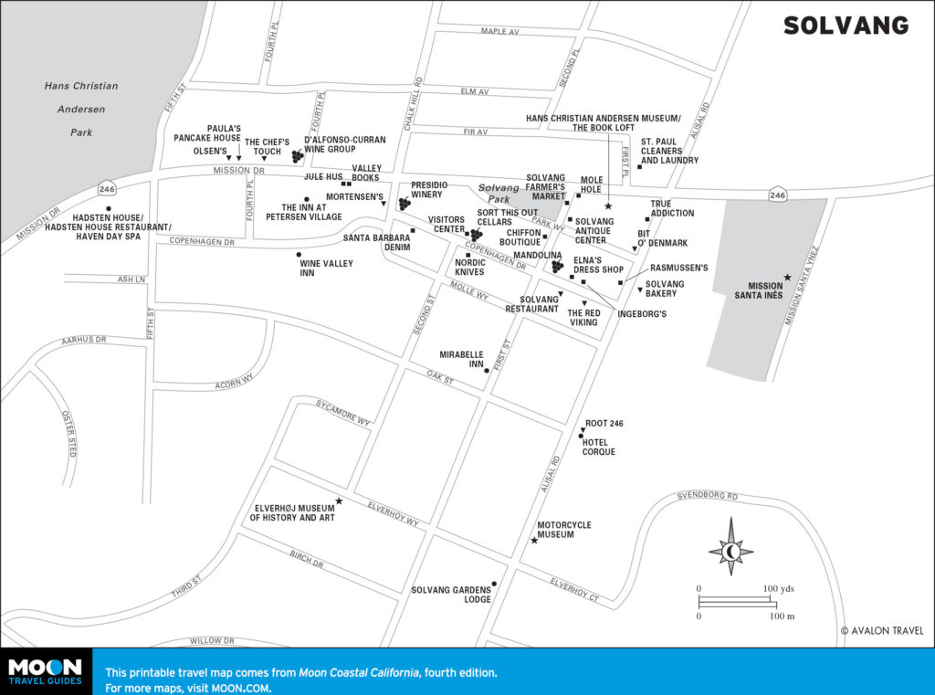 Travel map of Solvang