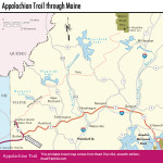 Map of Appalachian Trail through Maine.