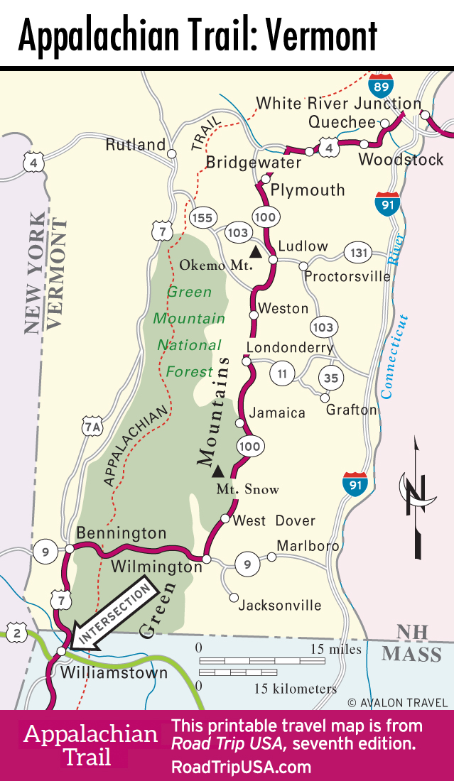 Appalachian Trail Map Through Vermont 