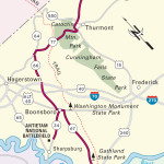 Map of Appalachian Trail through Maryland.