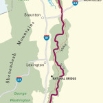 Map of Appalachian Trail through Virginia.