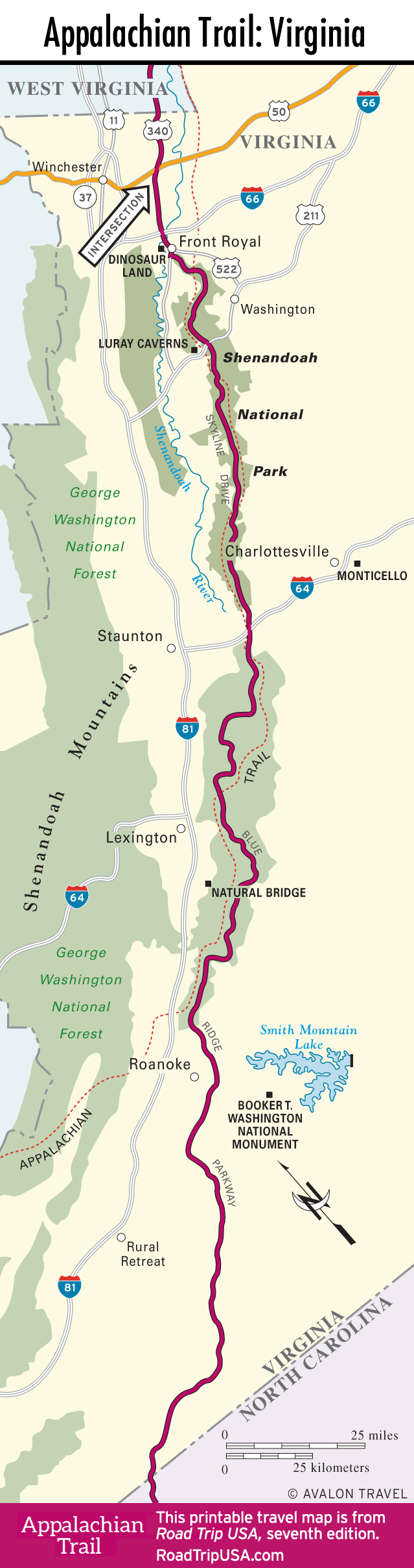 appalachian trail west virginia map The Appalachian Trail Through Virginia Road Trip Usa appalachian trail west virginia map