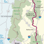 Map of Appalachian Trail through North Carolina.
