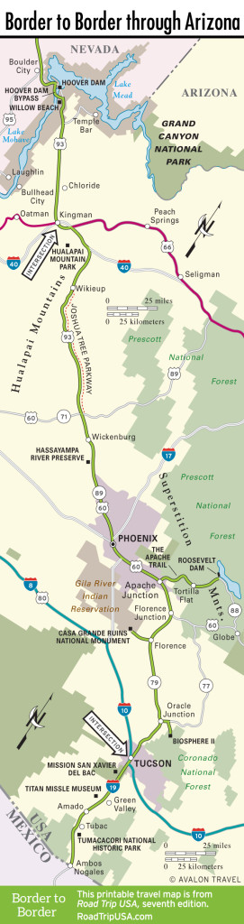 Map of Border to Border route through Arizona.