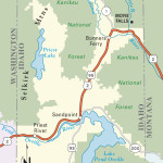 Map of the Great Northern route along us2 through Idaho.