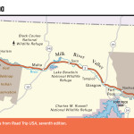 Map of the Great Northern route following us-2 through Eastern Montana.