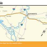 Map of the Loneliest Road through California.