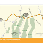 Map of the Loneliest Road through Nevada.