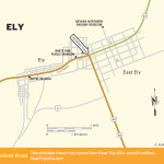 Map of the Loneliest Road through Ely.