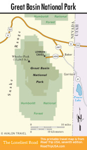 Great Basin National Park nevada map