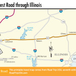 Map of the Loneliest Road through Illinois.