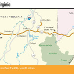 Map of the Loneliest Road through West Virginia.