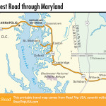 Map of the Loneliest Road through Maryland.