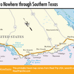 Map of the Road to Nowhere through Southern Texas.