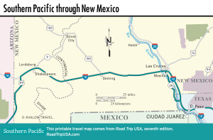 Map of Southern Pacific through New Mexico.
