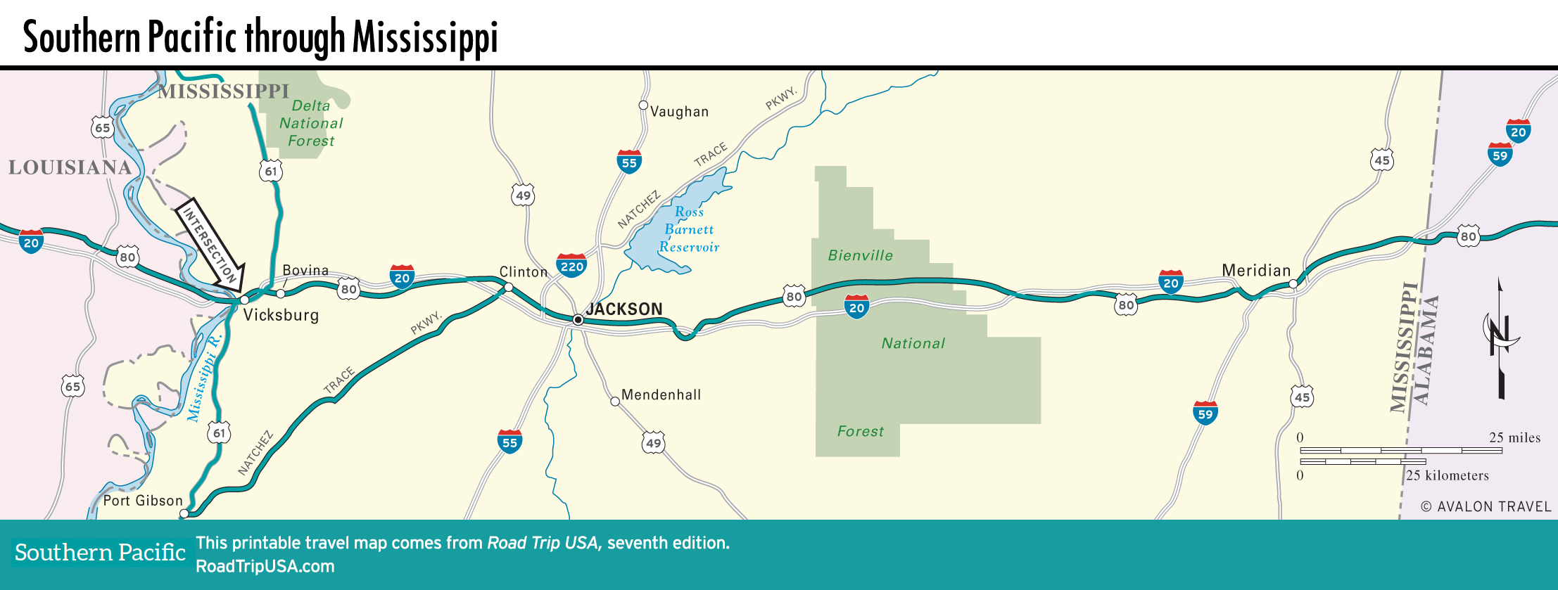 southern pacific road trip map