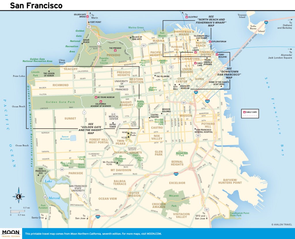 Travel map of San Francisco