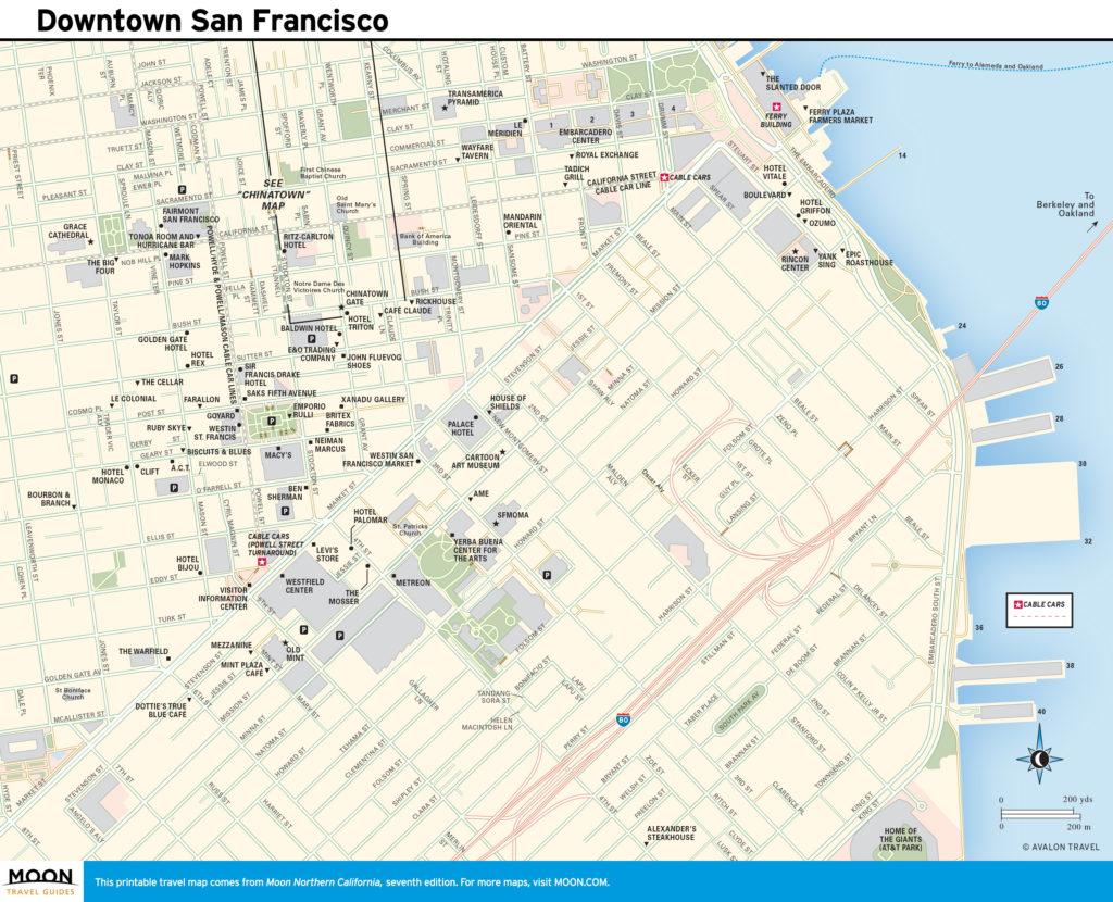 Travel map of Downtown San Francisco