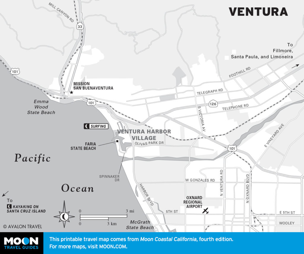 Travel map of Ventura