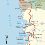Map of Pacific Coast through Southern Washington Coast.