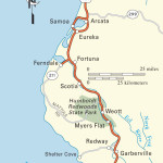 Map of Pacific Coast through Northern California.