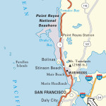Map of Pacific Coast through San Francisco.