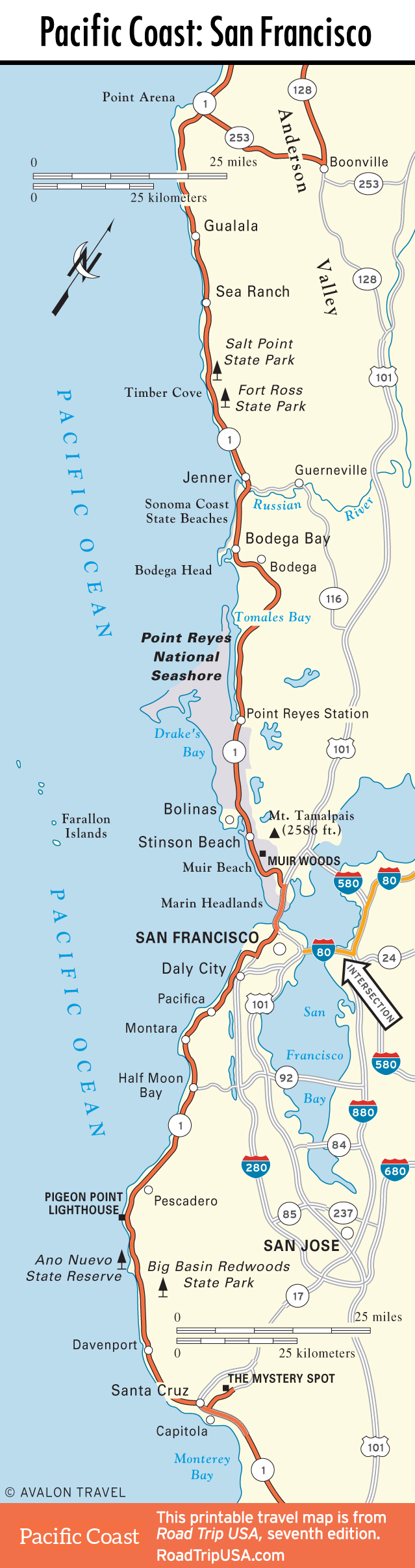 northern california coastline map