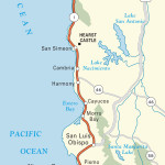 Map of Pacific Coast through California's Central Coast.