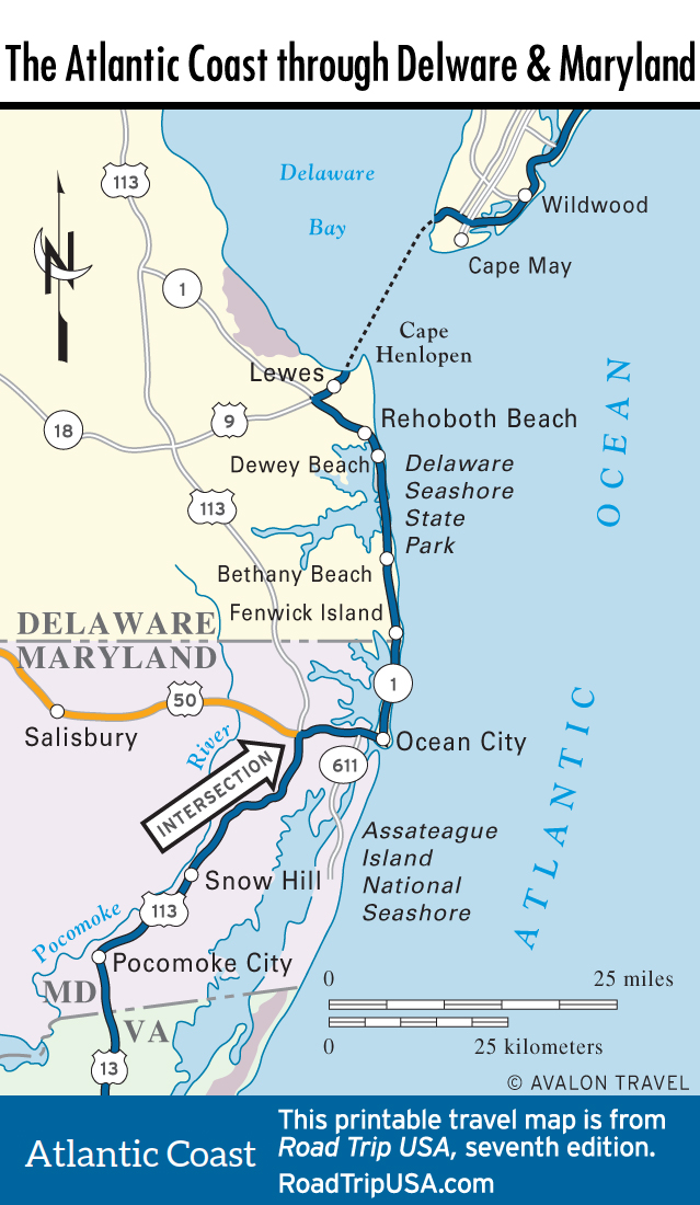 Atlantic Ocean Beaches Map 