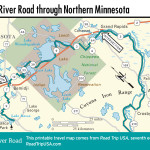 Map of the Great River Road through Northern Minnesota.
