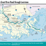 Map of the Great River Road through Louisiana.