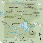 Map of the Oregon Trail through Yellowstone National Park