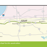 Map of the Oregon Trail through Indiana.