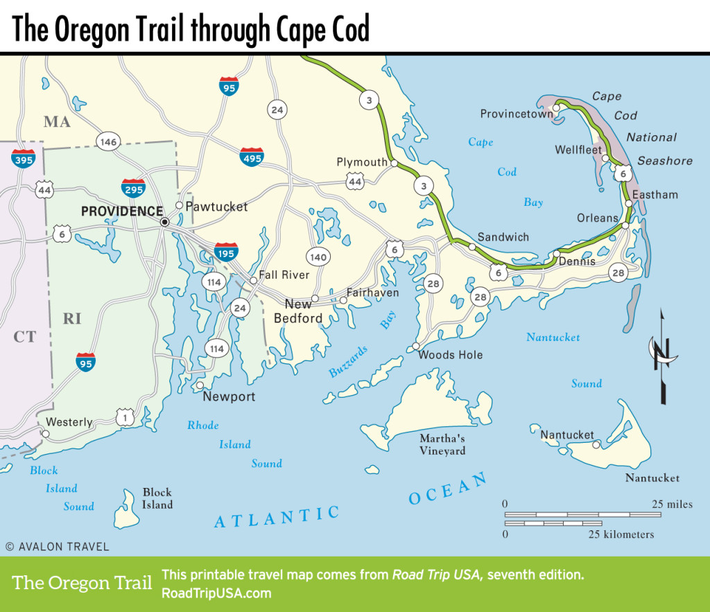 Map of the Oregon Trail through Cape Cod.