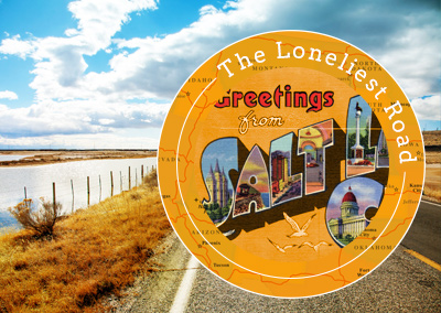 loneliest road trip route badge