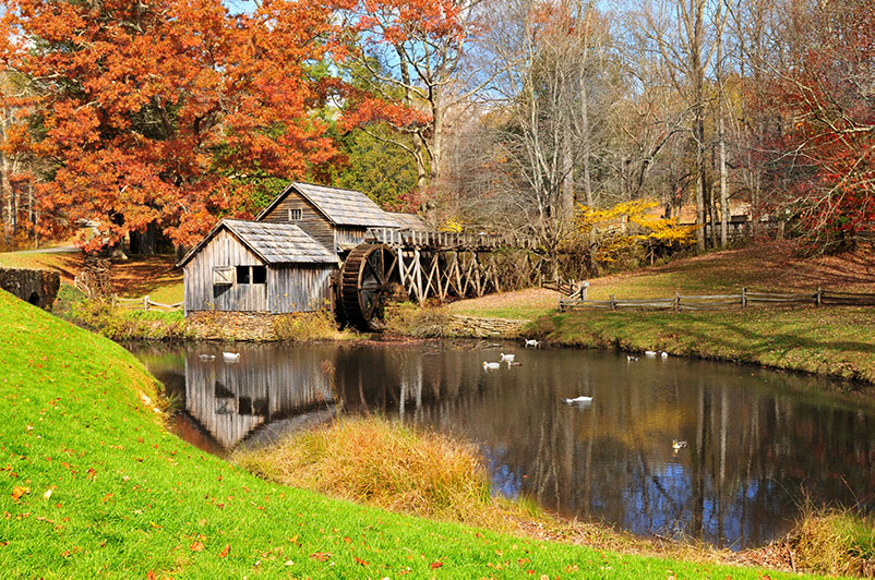 old Mabry Mill along the Blue Ridge Parkway.