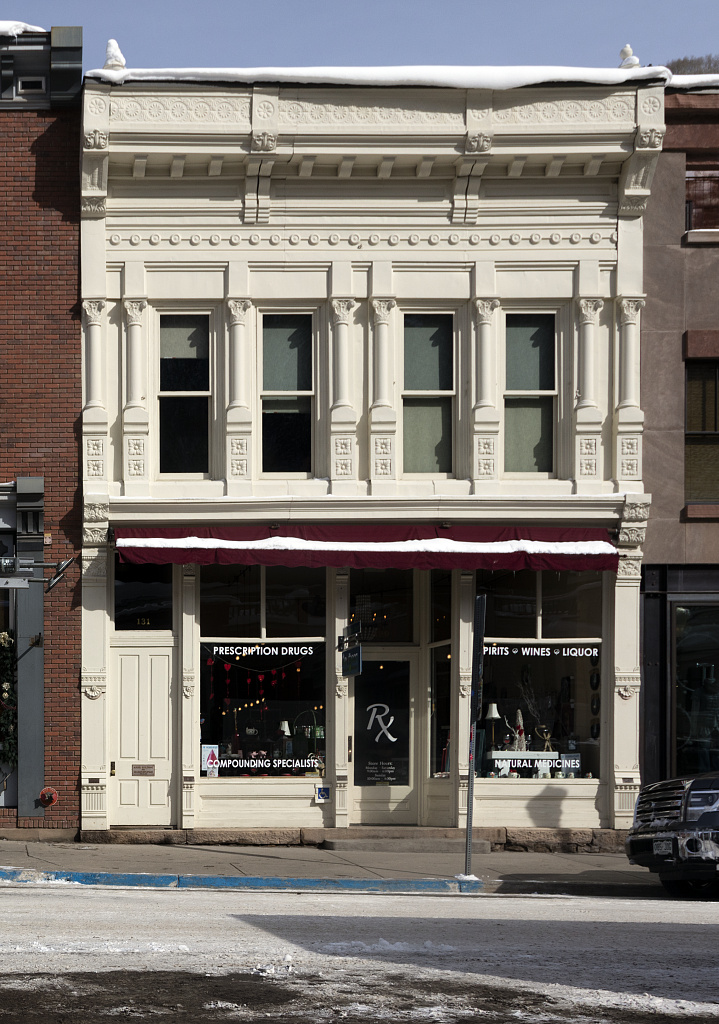 Street view of the Mahr Building in Telluride, CO, once the site of the San Miguel Valley Bank.