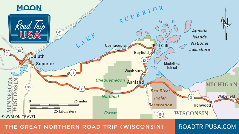Great Northern Road Trip Route - US-2 Through Wisconsin