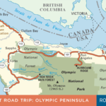 Road Trip Travel Map of Highway 101 and Washington's Olympic National Park