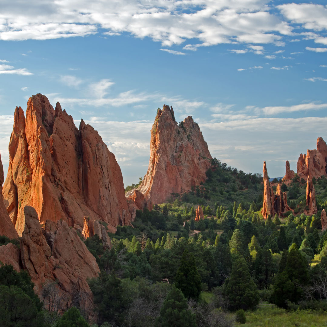The dramatic jutting rocks at Colorado's Garden of the Gods