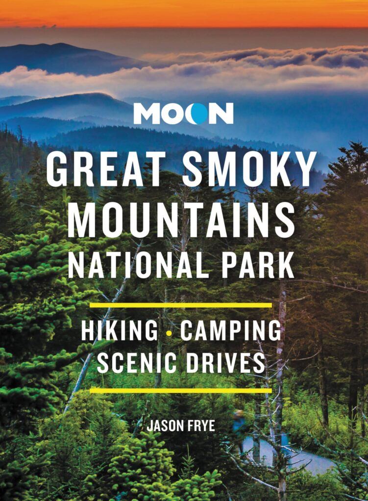 Book jacket featuring image of lush valley at sunset