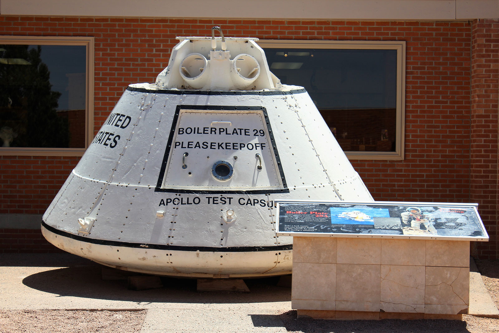A shuttle capsule at the Astronaut Memorial Park at Meteor Crater in Arizona.