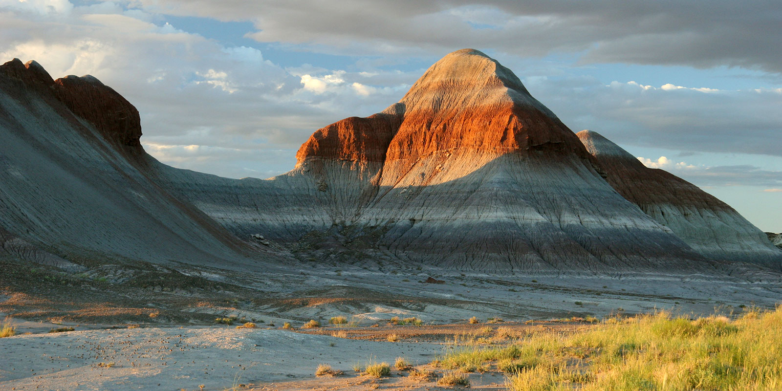 Pyramidal rock formations known as the Teepees in Arizona's Petrified Forest National Park