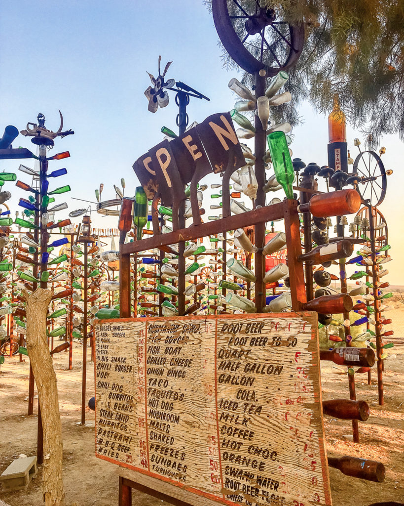 close up of a kitchy sign in elmers bottle ranch