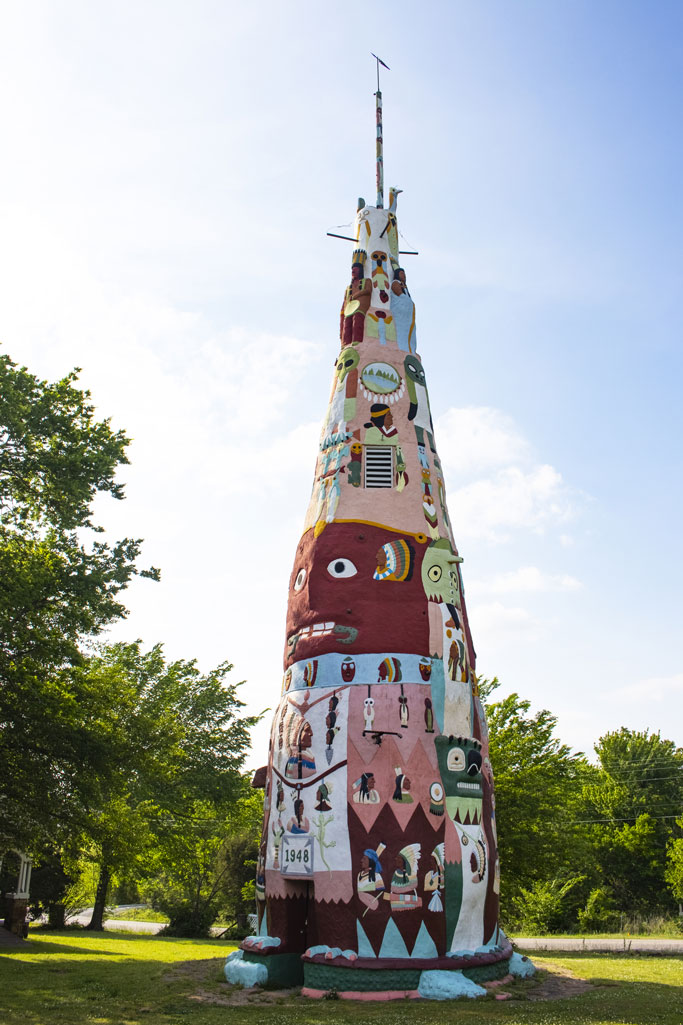 totem pole in a park