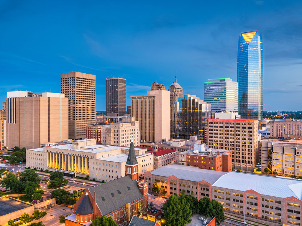 Oklahoma City skyline at twilight