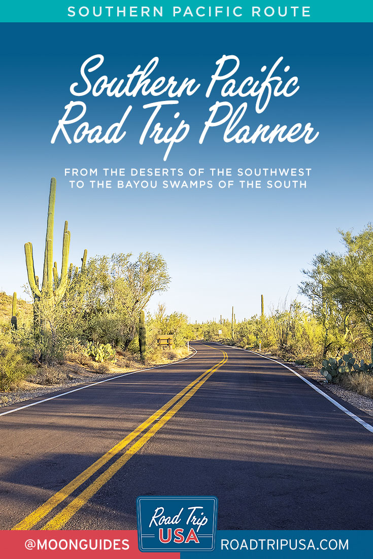 pinterest graphic for southern pacific road trip planner