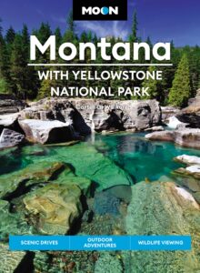 Image of Moon Montana book jacket featuring a turquoise rocky pool